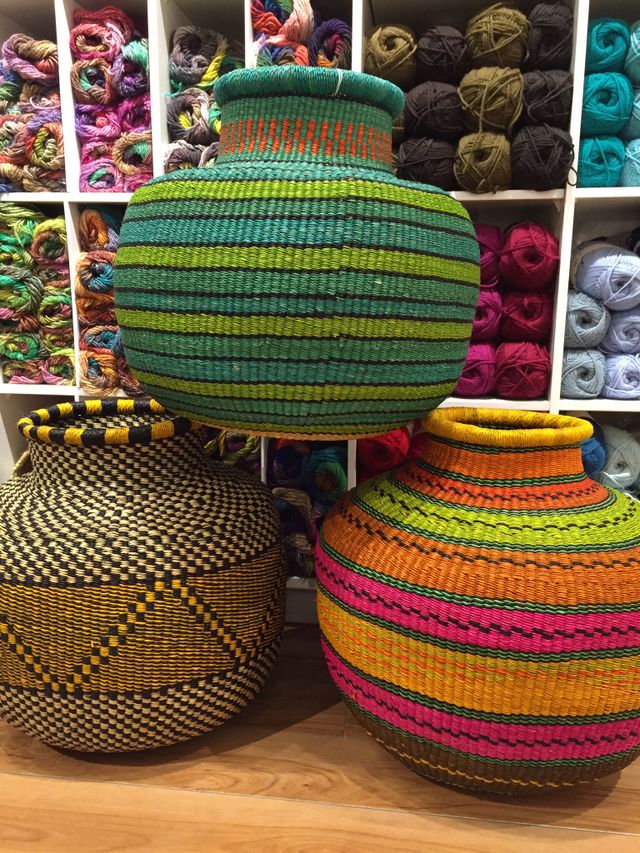 Three "10 Cows" Baskets, newly arrived from the weavers at Baba Tree&nbsp;