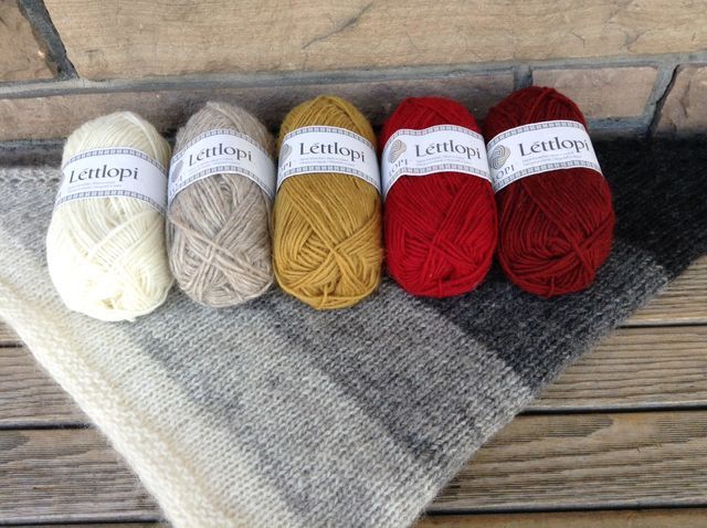 New colours, shown on our original grey-toned <a href="http://www.ravelry.com/projects/threebagsfull/nordic-wind">Nordic Wind</a>&nbsp;