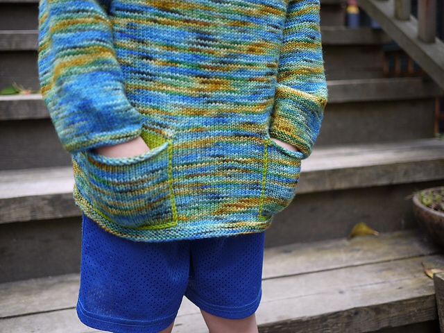 <a href="http://www.ravelry.com/projects/threebagsfull/sock-yarn-sweater---childs-version-3">Child's Sock Yarn Sweater</a> in Koigu KPPPM