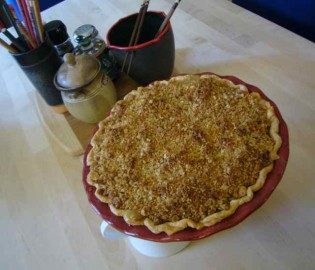 peach crumble pie