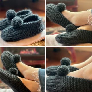 Church Mouse Yarns Family Slippers Finished