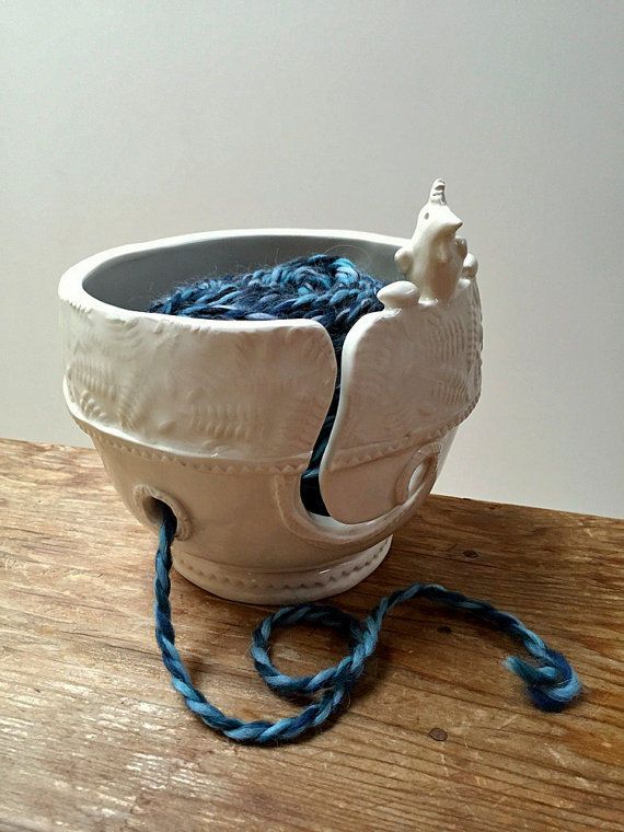 Hand-made Porcelain Yarn Bowl--Beauty + Utility