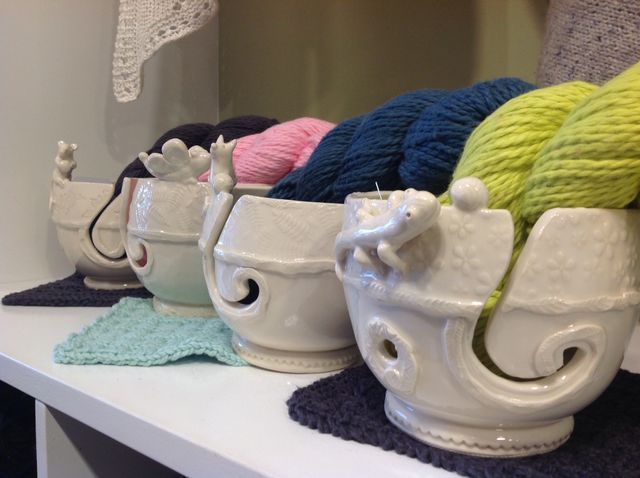 Porcelain Yarn Bowls by local artist Nancy Walker