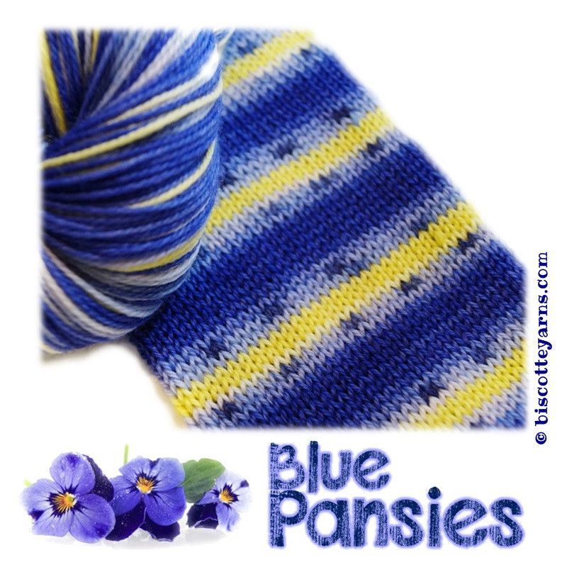 Bis-Sock Blue Pansies