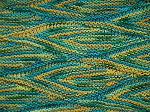 Short row colour patterning in Vom Winde verweht Shawl