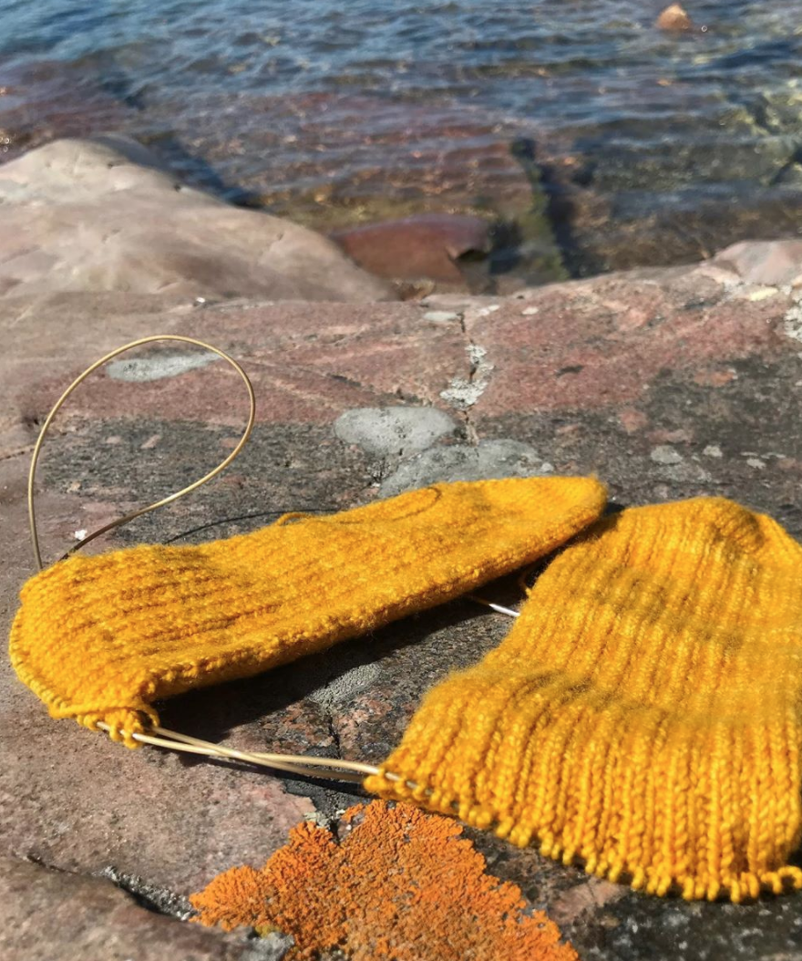 Sock Knitting Next to Lake Superior