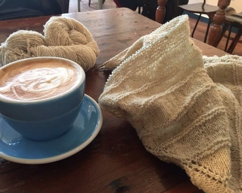 Knitting and a Latte