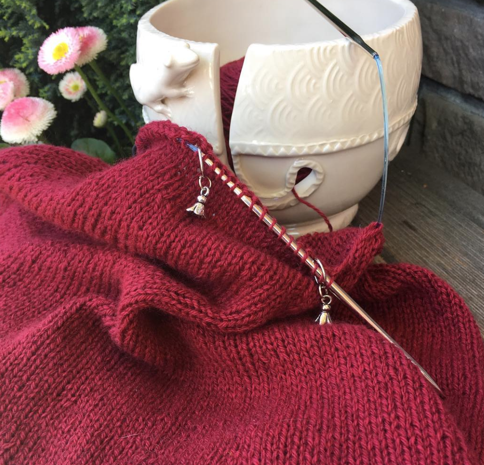Work on the June Cashmere Cowl
