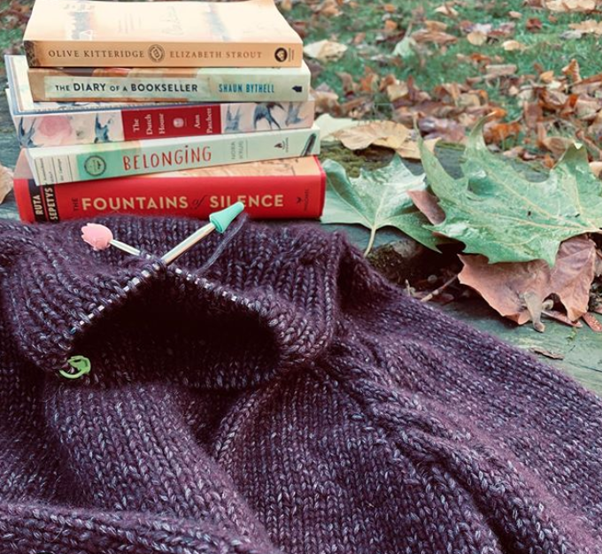Autumn Sweater Knitting and Reading