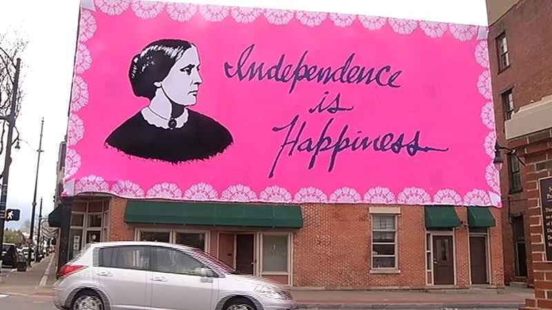 Crochet Mural Honours Susan B. Anthony