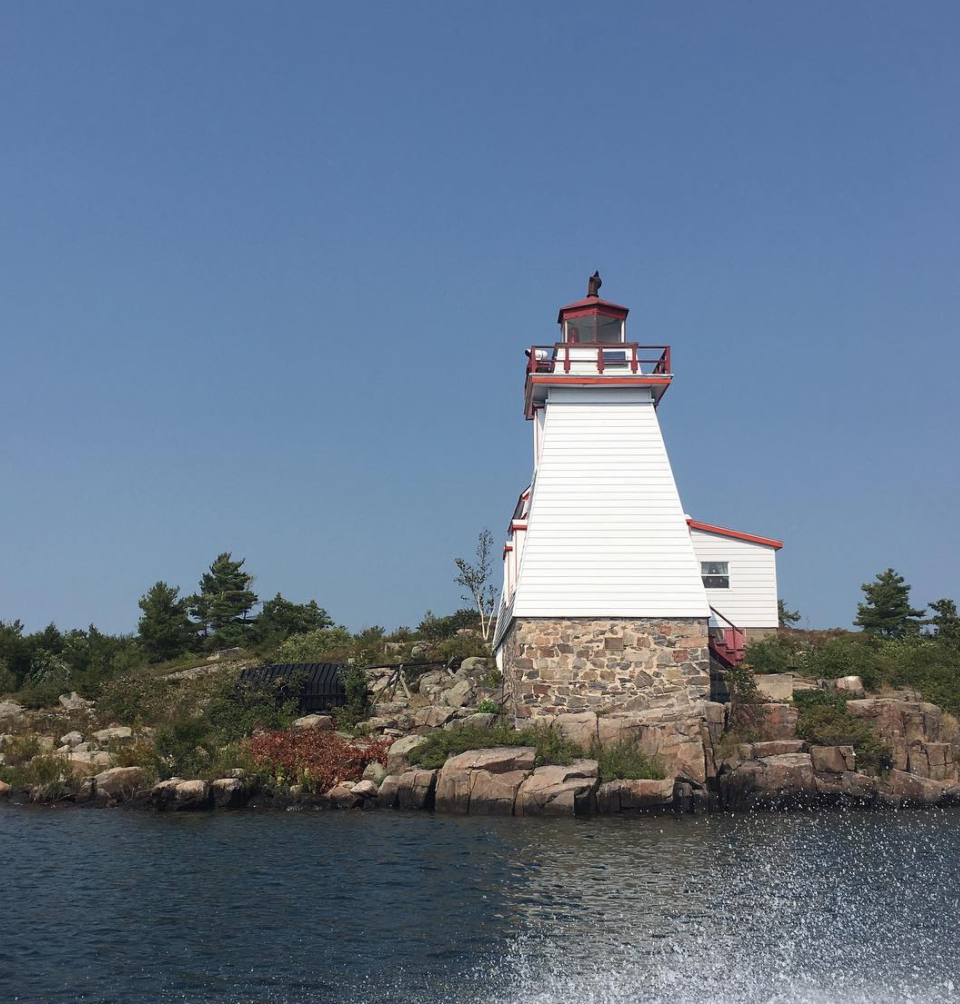 Boating Past Pt au Baril Lighthouse