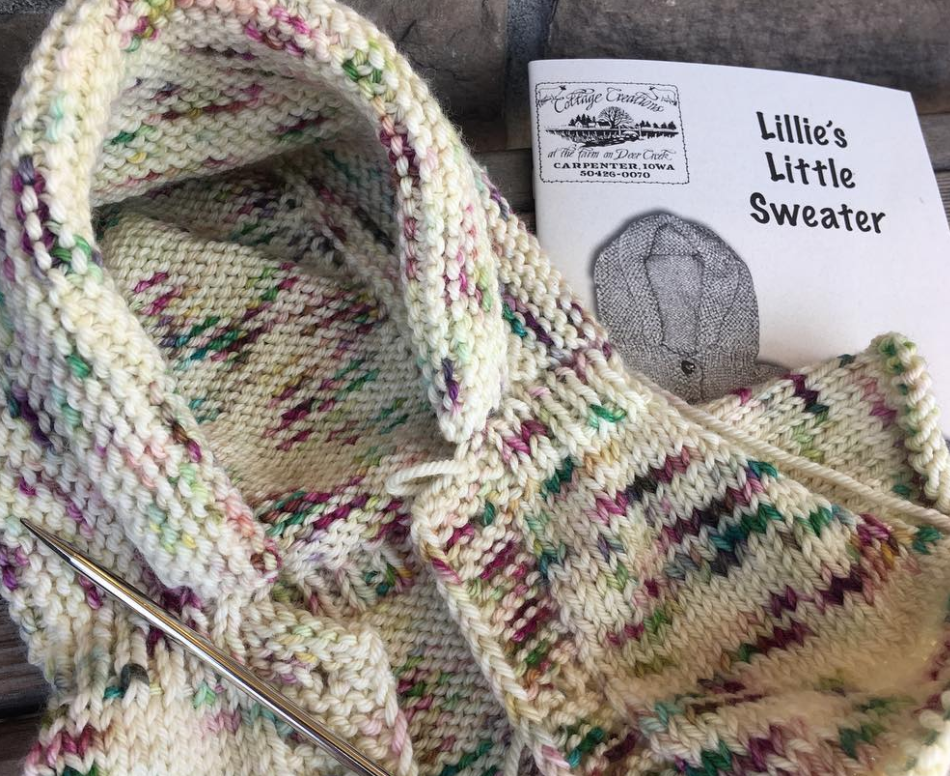 Working on Lillie's Little Sweater