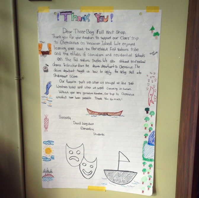 Thank You from Elementary Students