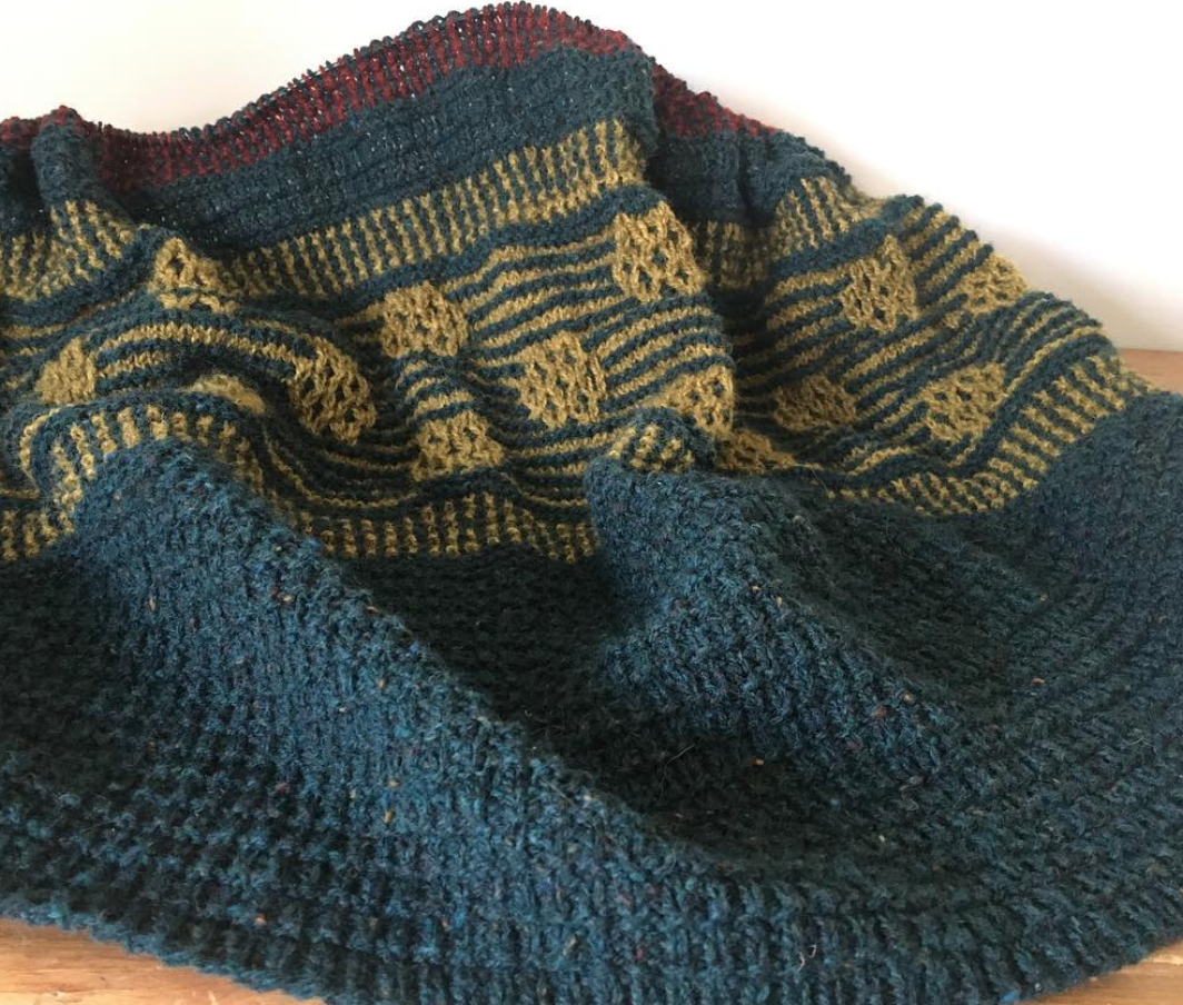 Moonstruck Knits Mare Shawl with Rust