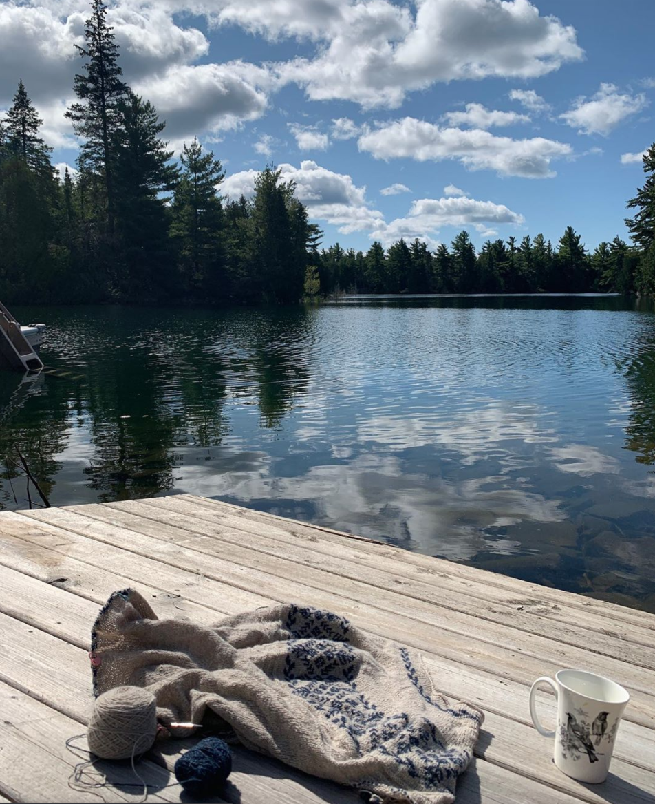 Late Summer Knitting on the Dock