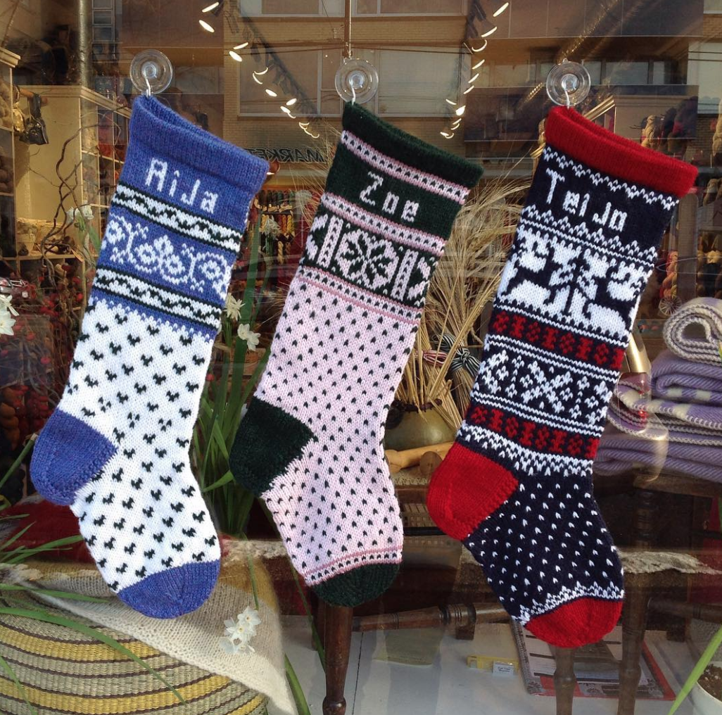 Christmas Stockings in the Shop