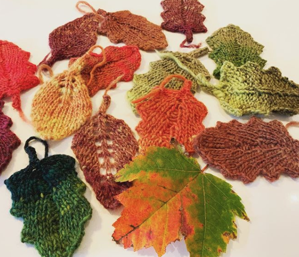 Knit Fall Leaves