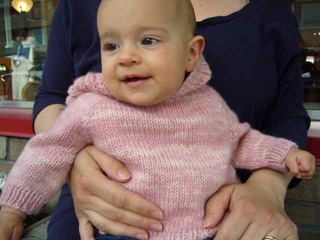 A Baby Sweater with Back Zipper