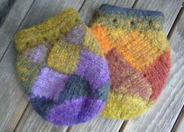 entrelac bags felted